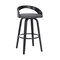 Armen Living Sonia 26" Counter Height Swivel Gray Faux Leather and Black Wood Bar Stool LCSOBAGRBL26 - alternate 1